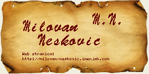 Milovan Nešković vizit kartica